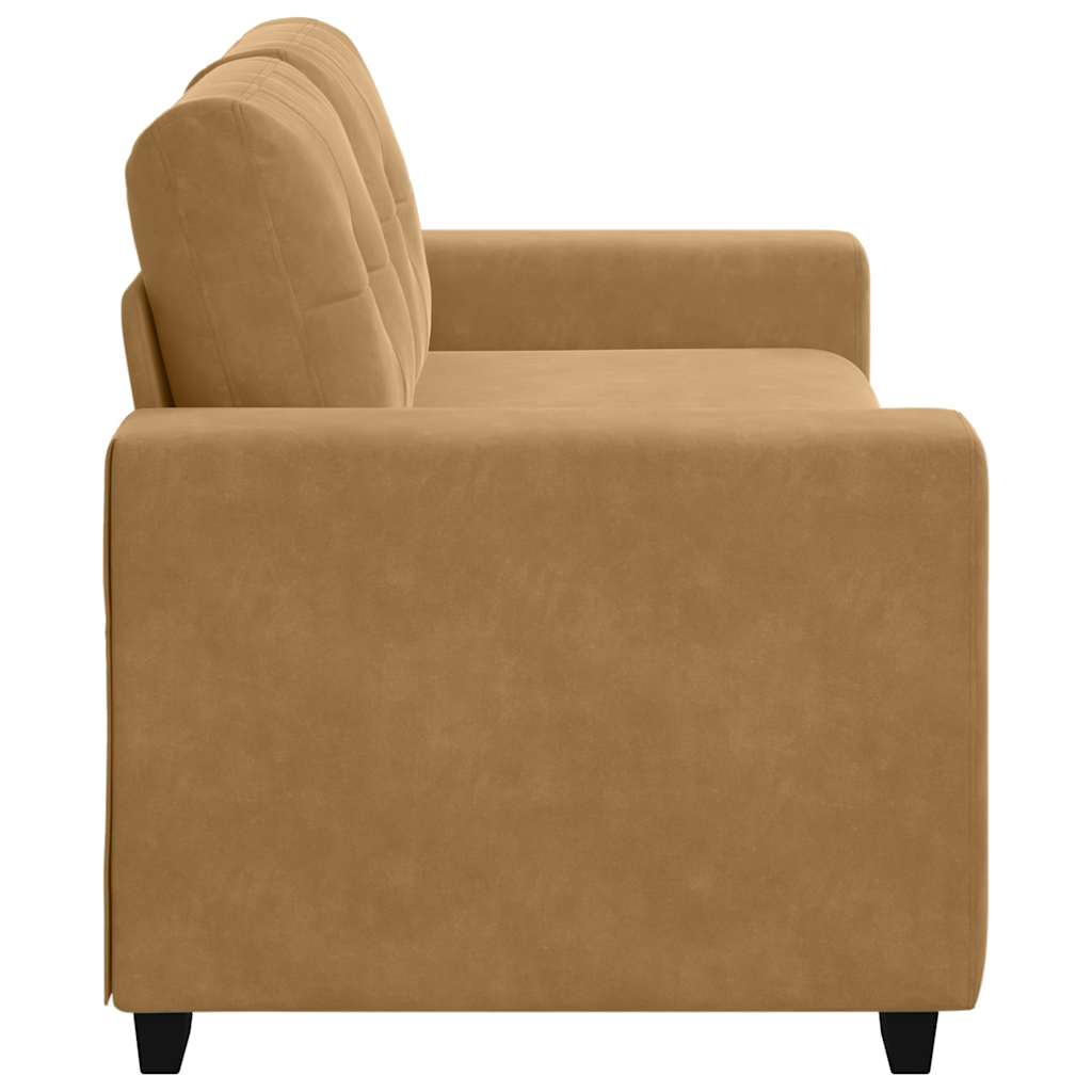 Zweisitzer-Sofa Braun 140 cm Samt