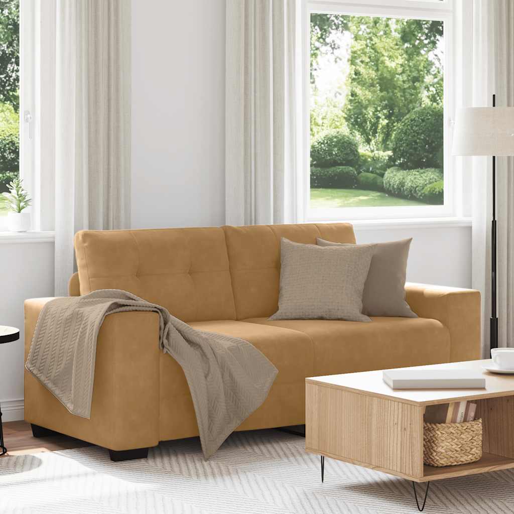 Zweisitzer-Sofa Braun 140 cm Samt