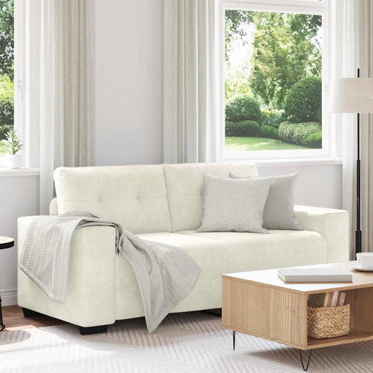 Zweisitzer-Sofa Creme 140 cm Samt