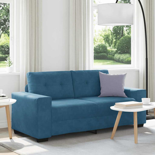 Zweisitzer-Sofa Blau 140 cm Samt