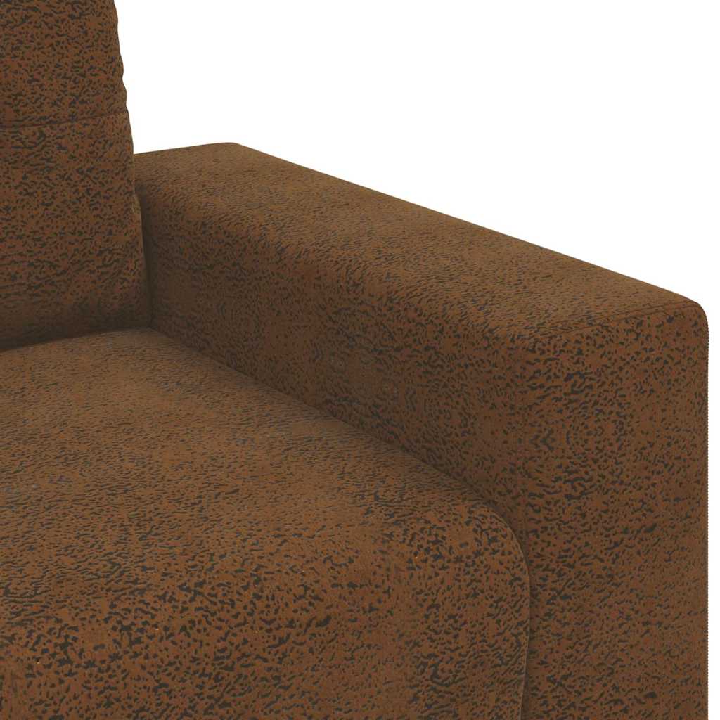 Zweisitzer-Sofa mit Kissen Braun Kunstleder