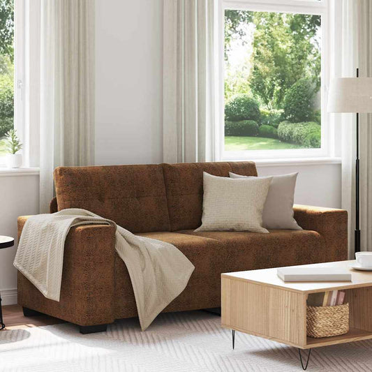 Zweisitzer-Sofa mit Kissen Braun Kunstleder