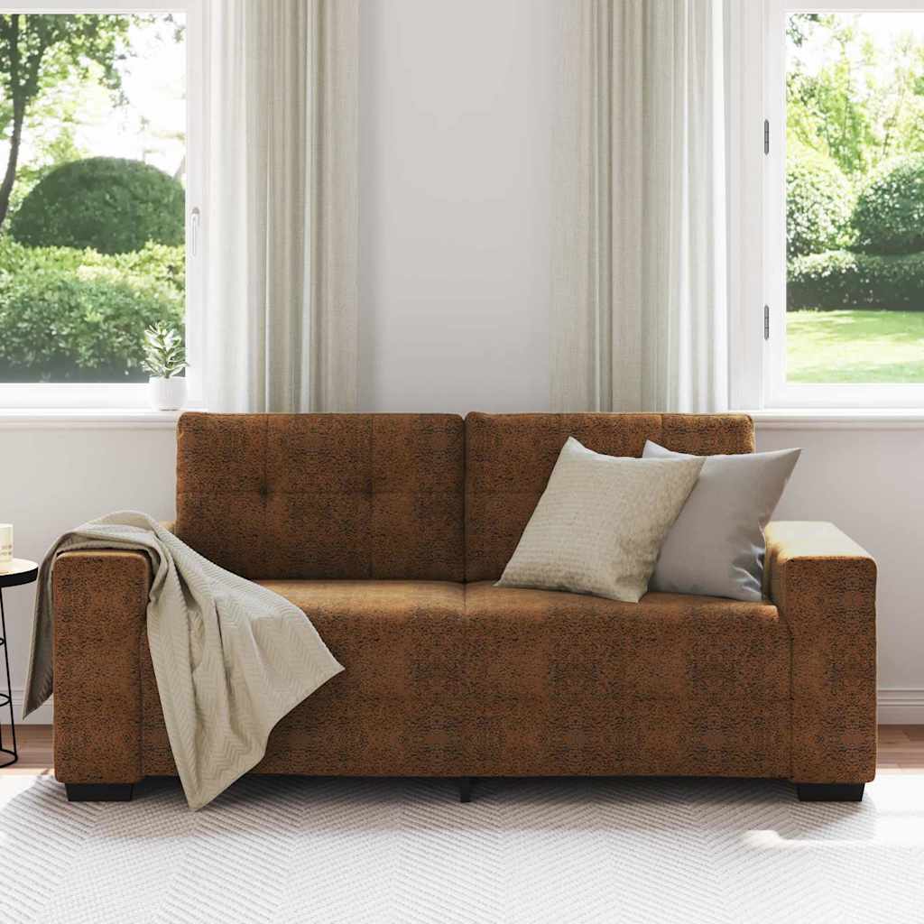 Zweisitzer-Sofa mit Kissen Braun Kunstleder