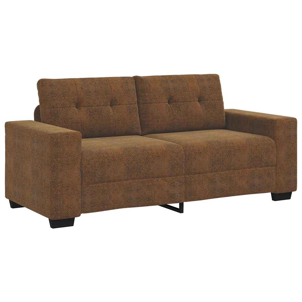 Zweisitzer-Sofa mit Kissen Braun Kunstleder