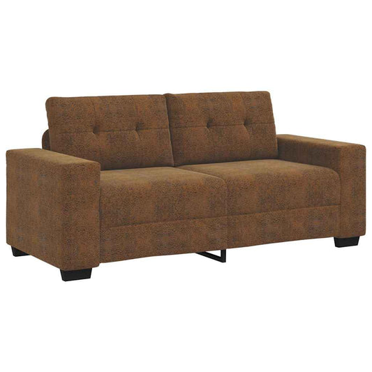 Zweisitzer-Sofa mit Kissen Braun Kunstleder