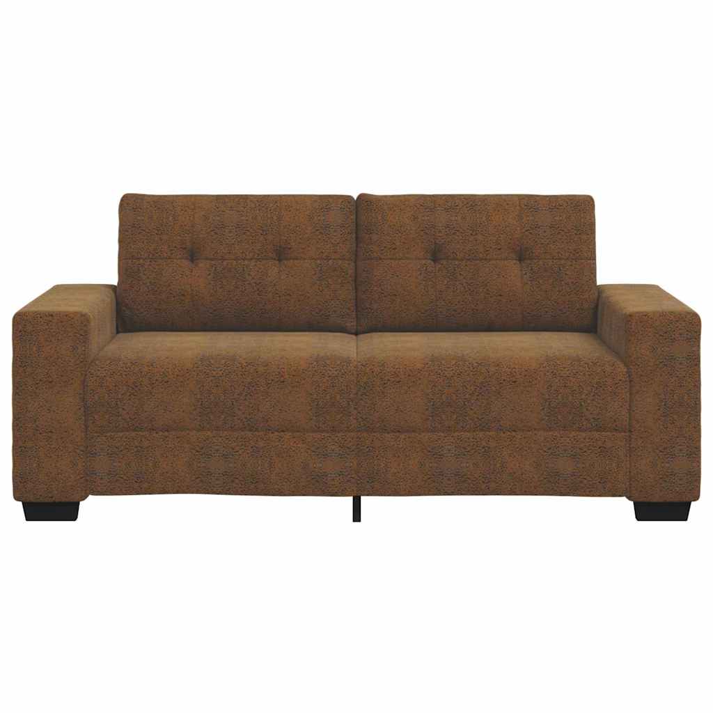 Zweisitzer-Sofa mit Kissen Braun Kunstleder