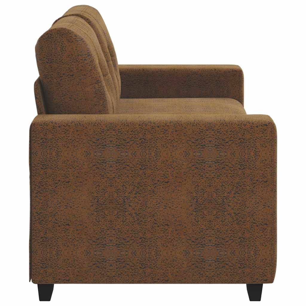 Zweisitzer-Sofa mit Kissen Braun Kunstleder