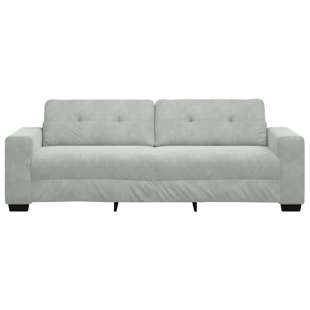 3-Sitzer-Sofa Hellgrau 180 cm Samt