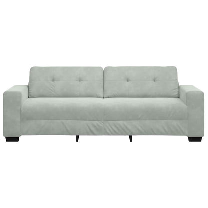 3-Sitzer-Sofa Hellgrau 180 cm Samt