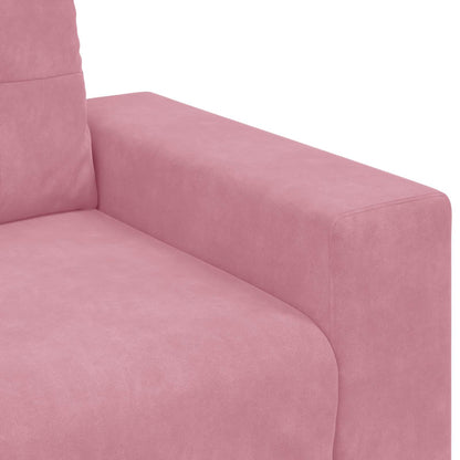 | 3-Sitzer-Sofa | mit Kissen Rosa Samt