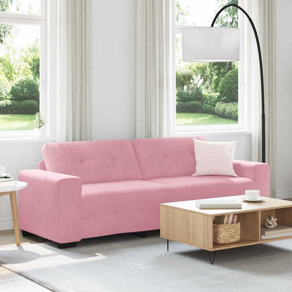 | 3-Sitzer-Sofa | mit Kissen Rosa Samt