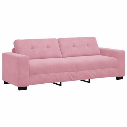| 3-Sitzer-Sofa | mit Kissen Rosa Samt