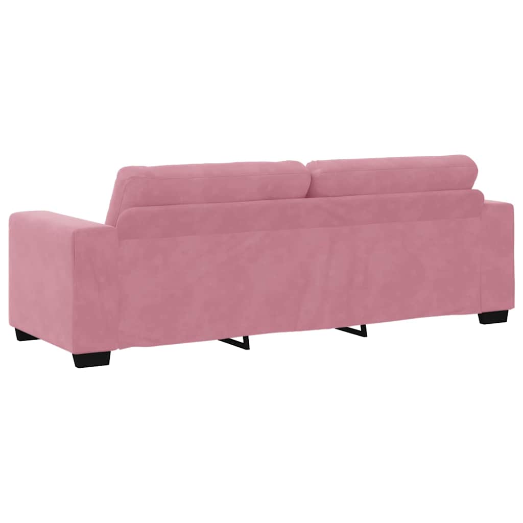 | 3-Sitzer-Sofa | mit Kissen Rosa Samt