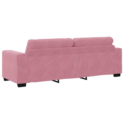 | 3-Sitzer-Sofa | mit Kissen Rosa Samt