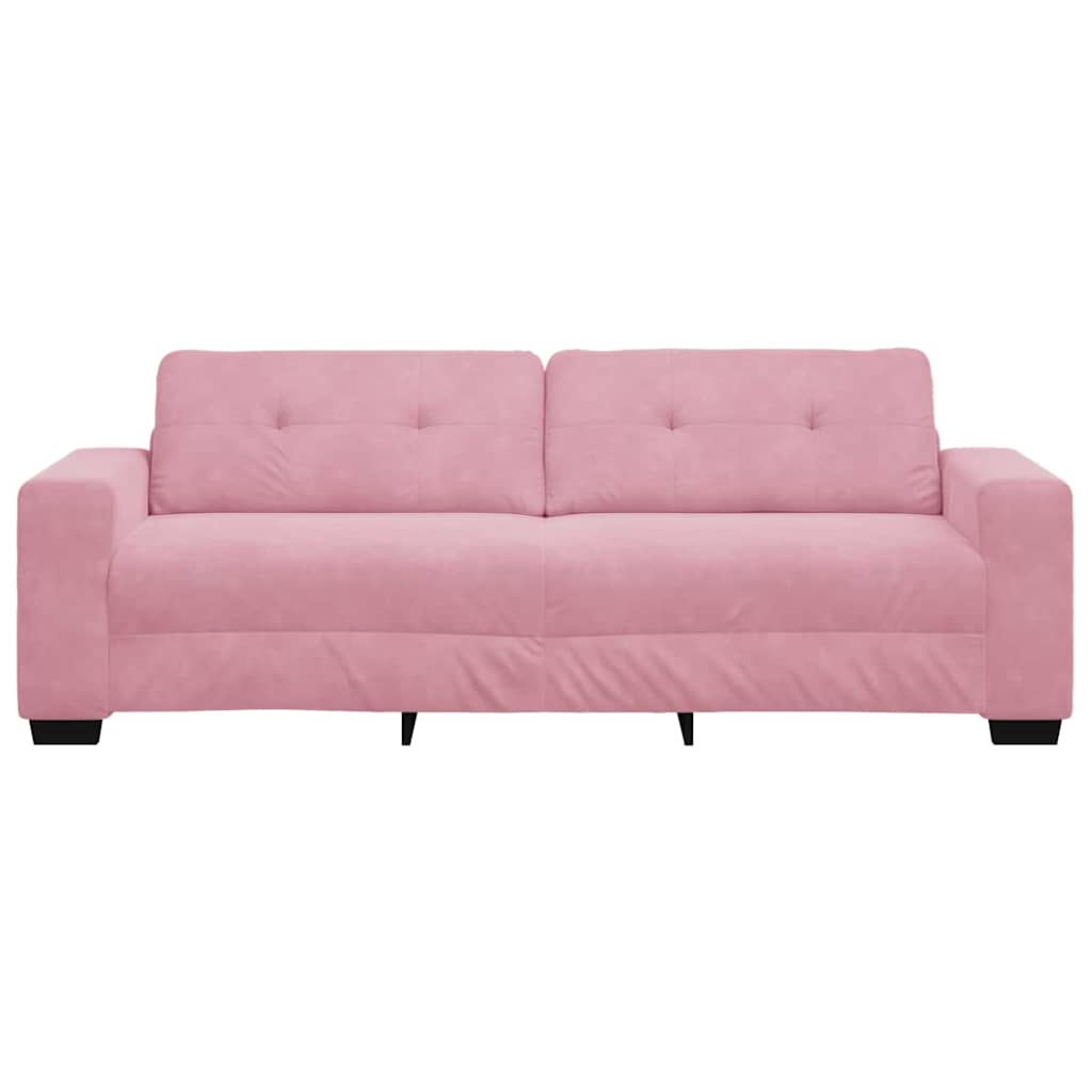 | 3-Sitzer-Sofa | mit Kissen Rosa Samt
