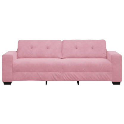| 3-Sitzer-Sofa | mit Kissen Rosa Samt