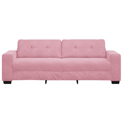 | 3-Sitzer-Sofa | mit Kissen Rosa Samt