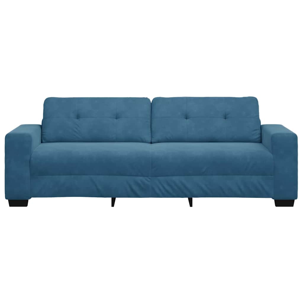 | Blauer Samtsofa | mit Kissen Blau Samt