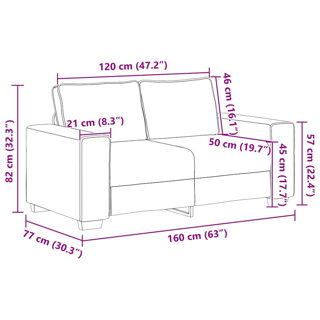 | Sofa | mit Kissen mit Kissen Beige 160 x 77 x 82 cm Leinen