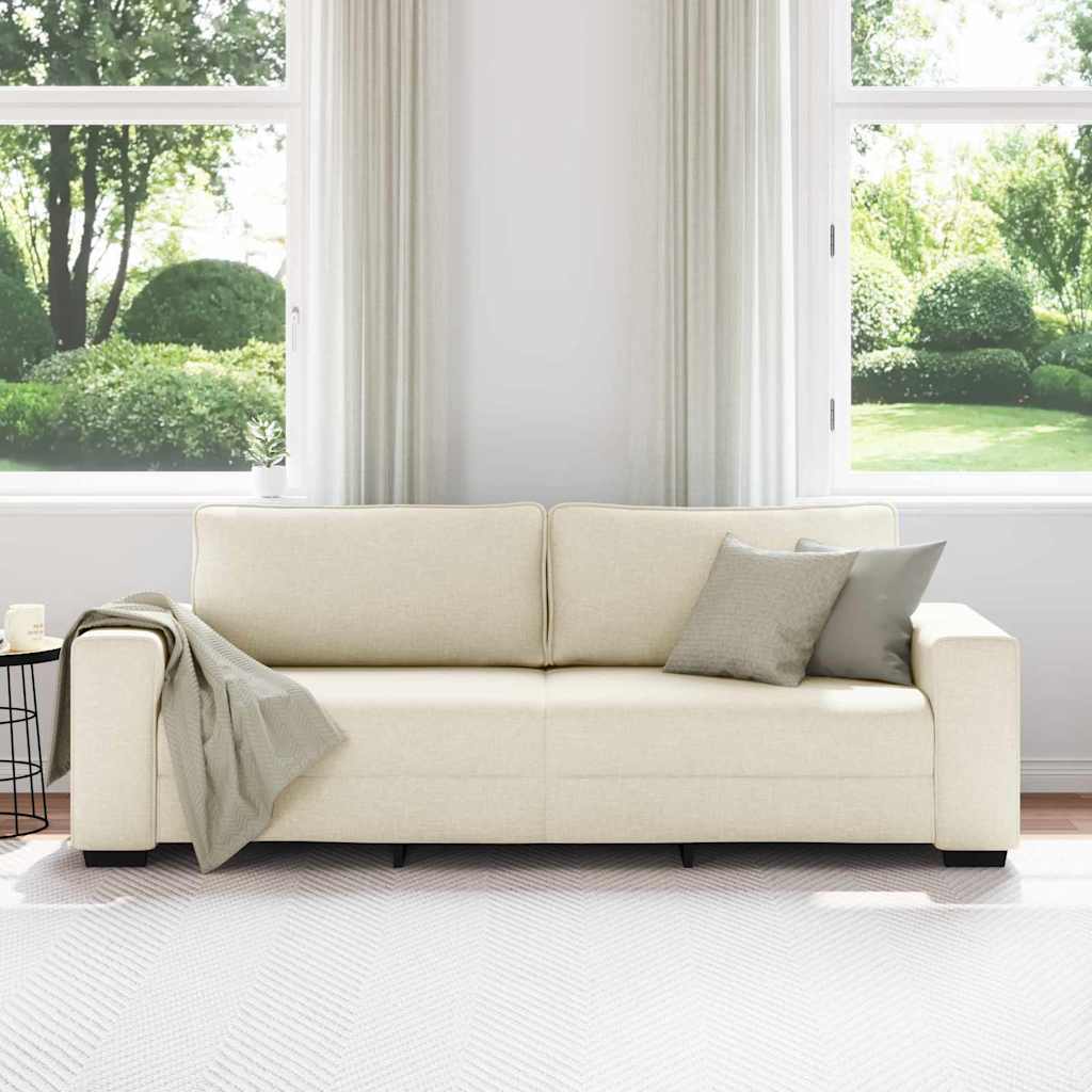 | Sofa | mit Kissen mit Kissen Beige 221 x 77 x 82 cm Leinen