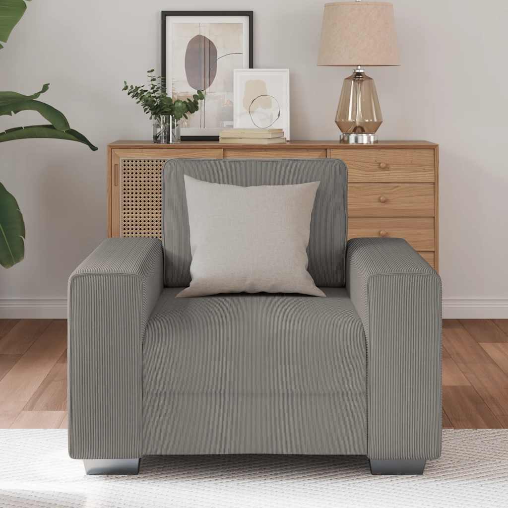 Sessel Hellgrau 60 cm Cordstoff