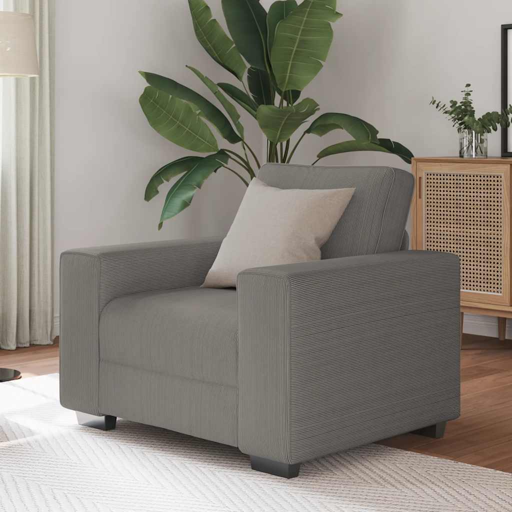 Sessel Hellgrau 60 cm Cordstoff