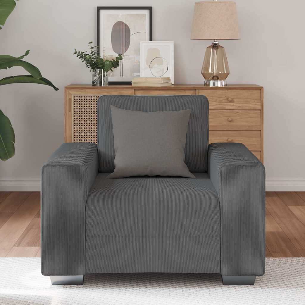 Sessel Dunkelgrau 60 cm Cordstoff