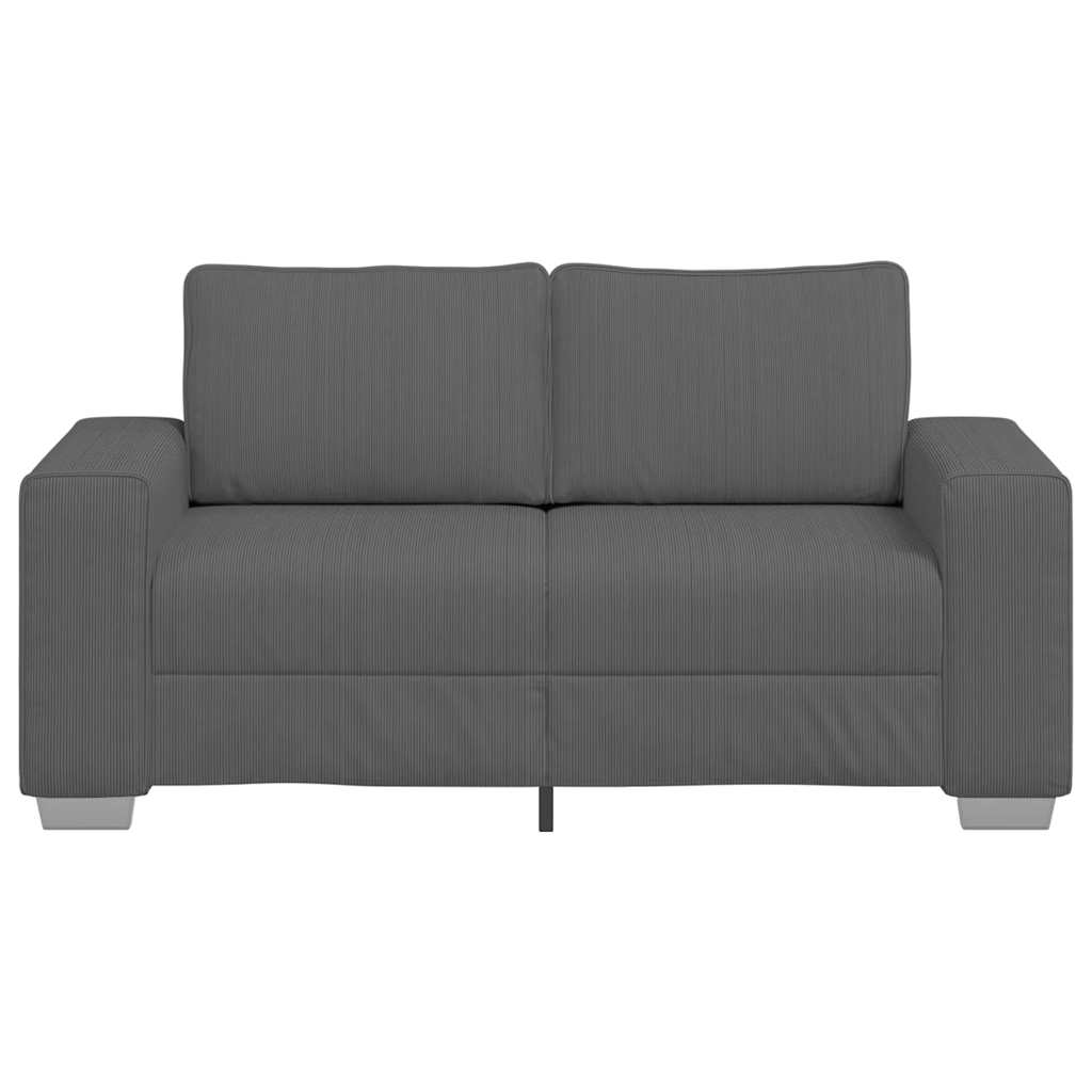 Zweisitzer-Sofa Dunkelgrau 120 cm Cordstoff