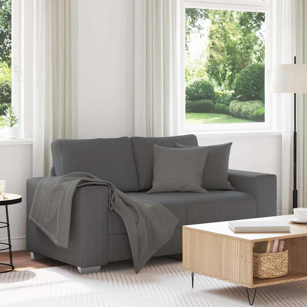 Zweisitzer-Sofa Dunkelgrau 120 cm Cordstoff