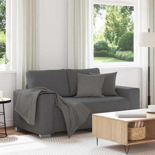 Zweisitzer-Sofa Dunkelgrau 120 cm Cordstoff