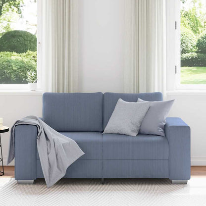 Zweisitzer-Sofa Blau 120 cm Cordstoff