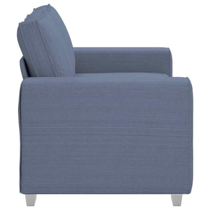 Zweisitzer-Sofa Blau 120 cm Cordstoff