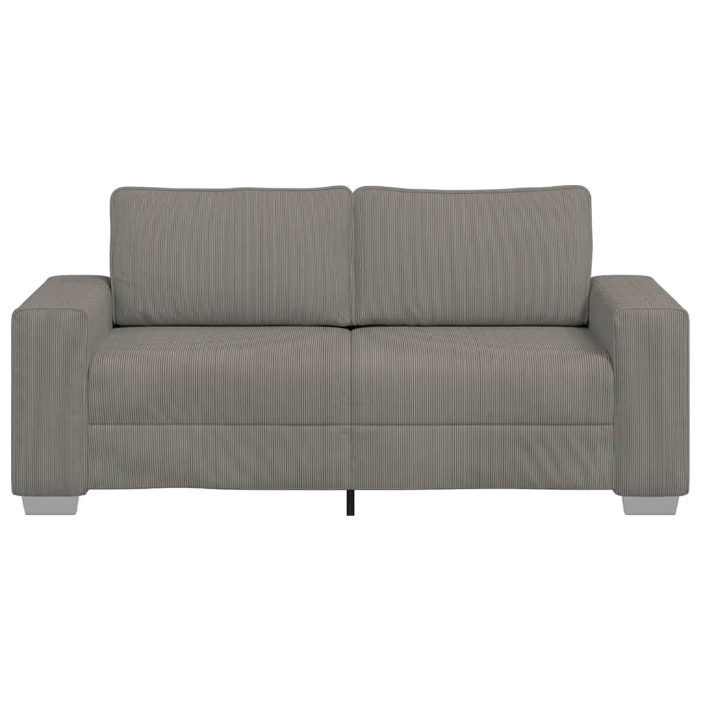 Zweisitzer-Sofa Hellgrau 140 cm Cordstoff