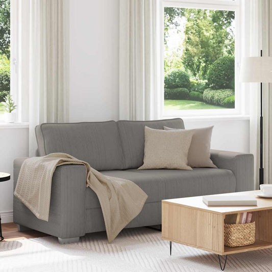 Zweisitzer-Sofa Hellgrau 140 cm Cordstoff