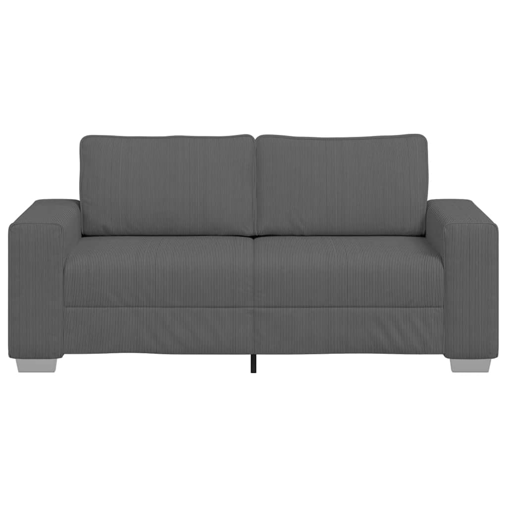 Zweisitzer-Sofa Dunkelgrau 140 cm Cordstoff