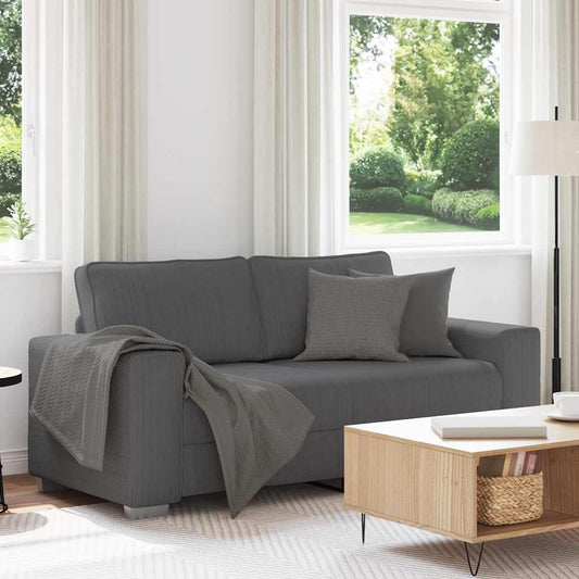 Zweisitzer-Sofa Dunkelgrau 140 cm Cordstoff