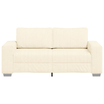 Zweisitzer-Sofa Creme 140 cm Cordstoff