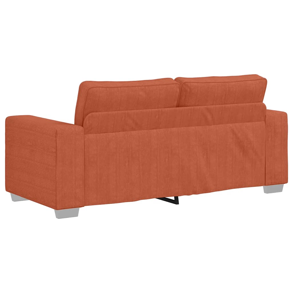 Zweisitzer-Sofa Rot Orange 140 cm Cordstoff