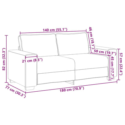 Zweisitzer-Sofa Rot Orange 140 cm Cordstoff