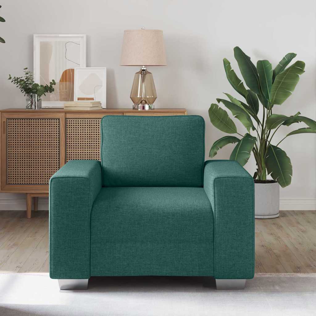 Sofa mit Kissen Dunkelgrün 100 x 77 x 82 cm Stoff
