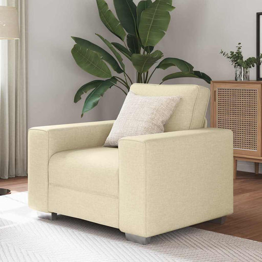 Sofa mit Kissen Creme 100 x 77 x 82 cm Stoff