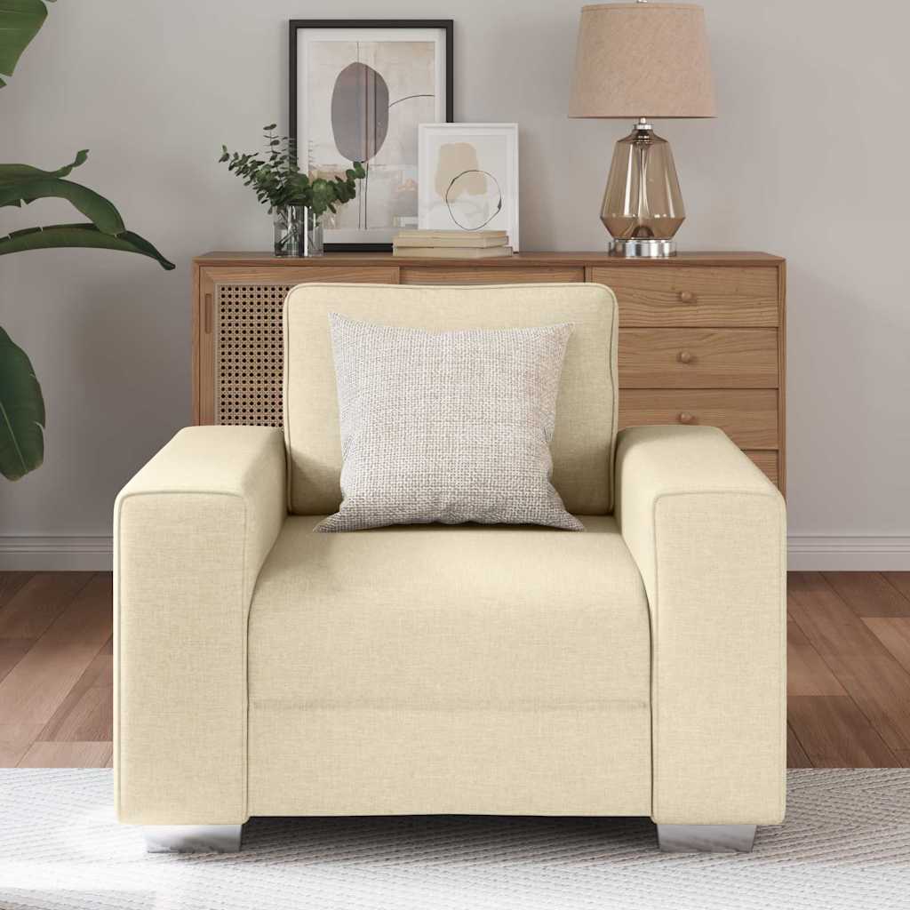 Sofa mit Kissen Creme 100 x 77 x 82 cm Stoff