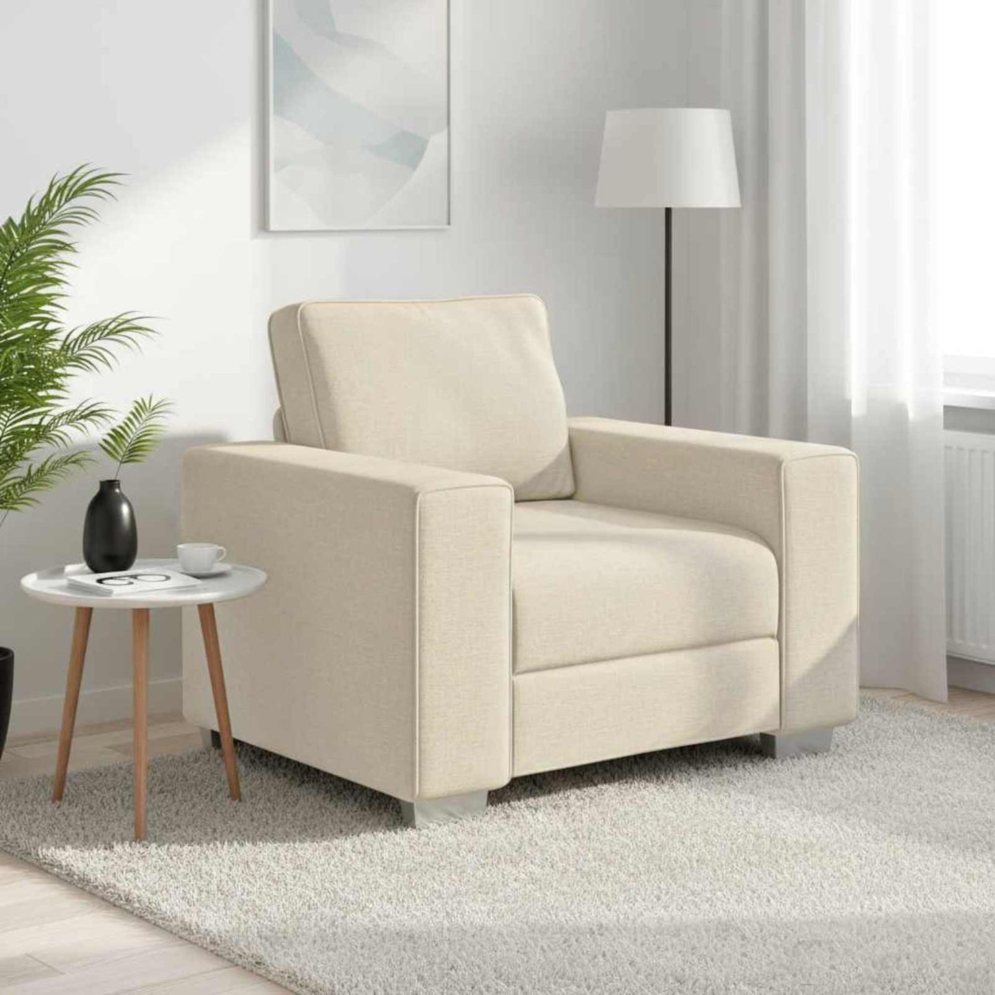 Sofa Beige 100 x 77 x 82 cm Leinen