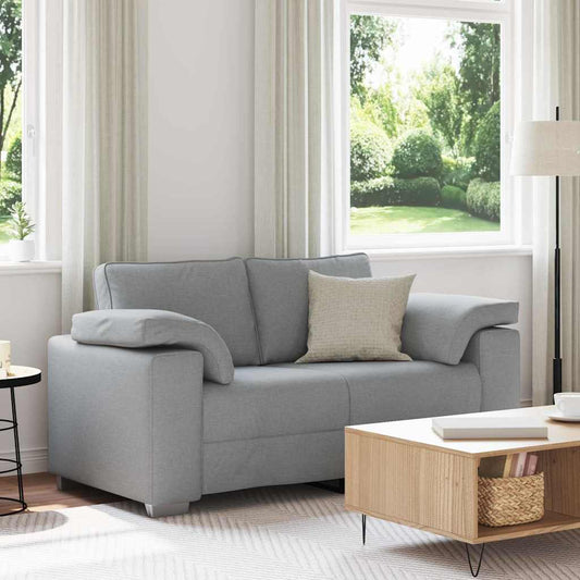 Sofa mit Kissen Hellgrau 160 x 77 x 82 cm Stoff