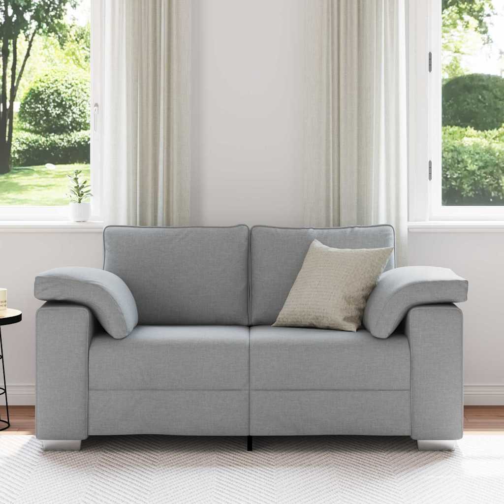 Sofa mit Kissen Hellgrau 160 x 77 x 82 cm Stoff