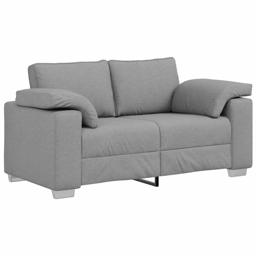 Sofa mit Kissen Hellgrau 160 x 77 x 82 cm Stoff