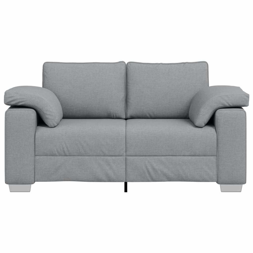 Sofa mit Kissen Hellgrau 160 x 77 x 82 cm Stoff