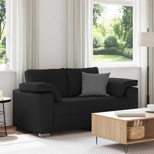 Sofa mit Kissen Schwarz 160 x 77 x 82 cm Stoff