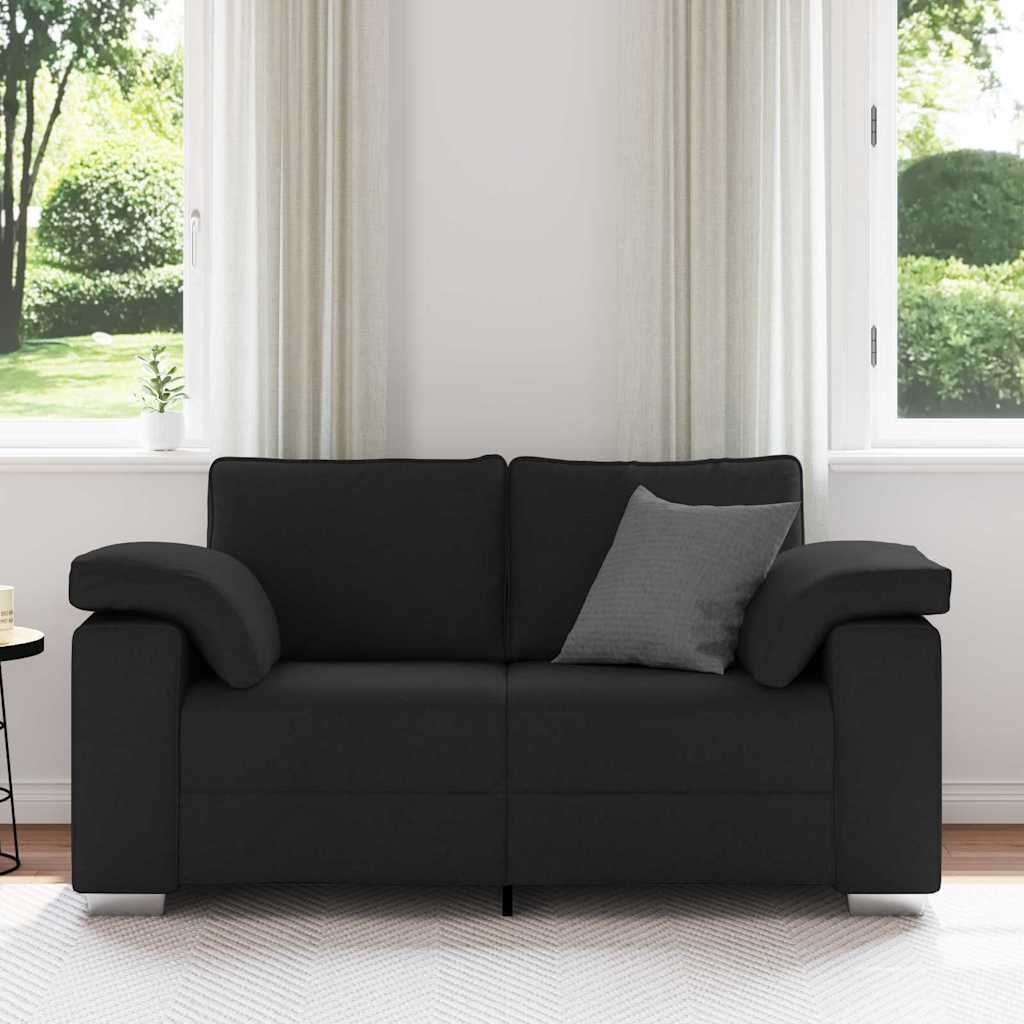 Sofa mit Kissen Schwarz 160 x 77 x 82 cm Stoff
