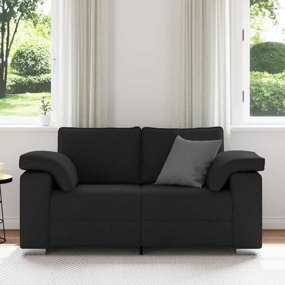 Sofa mit Kissen Schwarz 160 x 77 x 82 cm Stoff
